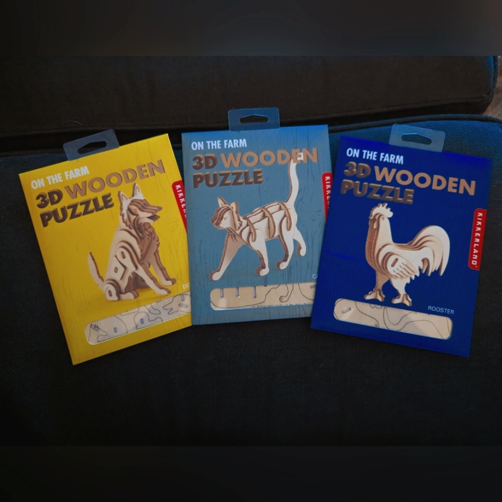 • Kikkerland 3D wooden puzzles (3 packs)